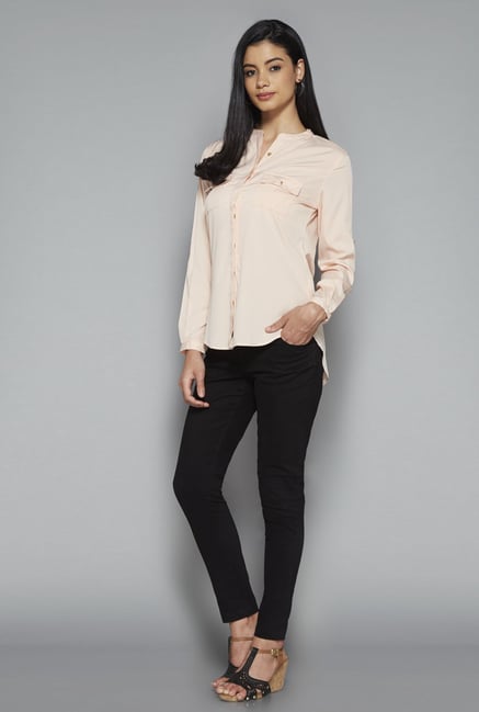 LOV by Westside Pink Brandy Solid Blouse LOV by Westside Pink Brandy Solid Blouse