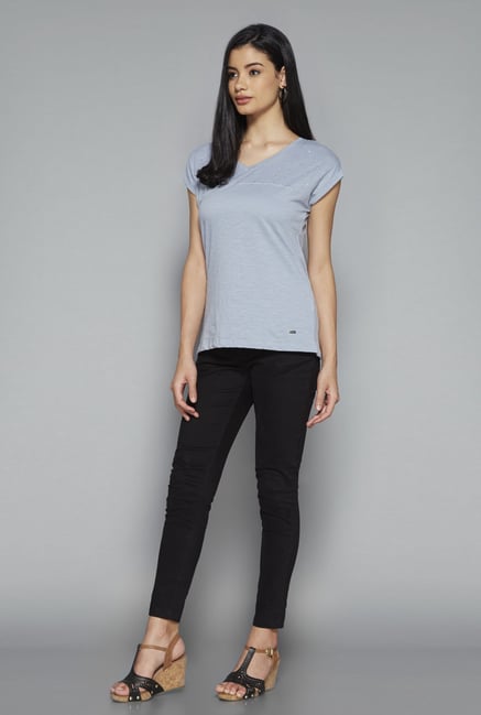 LOV by Westside Blue Embellished Delta Top LOV by Westside Blue Embellished Delta Top