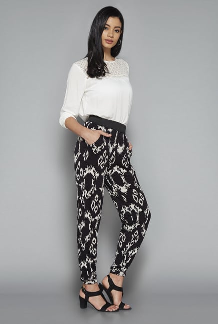 LOV by Westside Black Printed Joggers LOV by Westside Black Printed Joggers