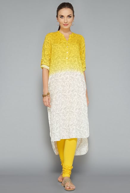 Utsa by Westside Yellow & White Printed Kurta Utsa by Westside Yellow & White Printed Kurta