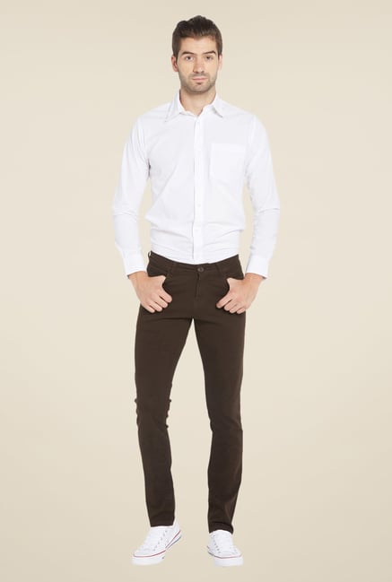 Globus Brown Solid Chinos Globus Brown Solid Chinos