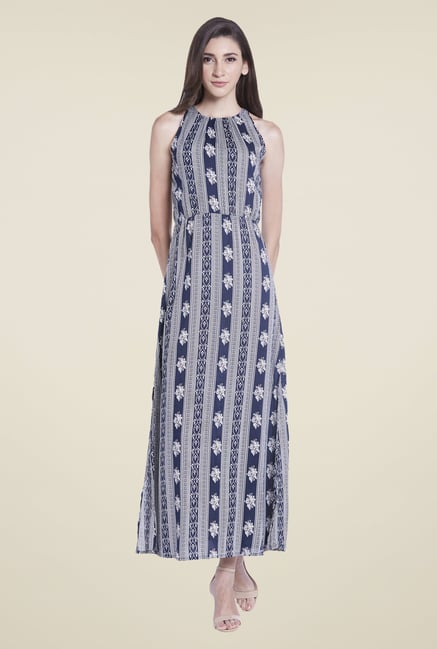 Globus Navy Printed Maxi Dress Globus Navy Printed Maxi Dress