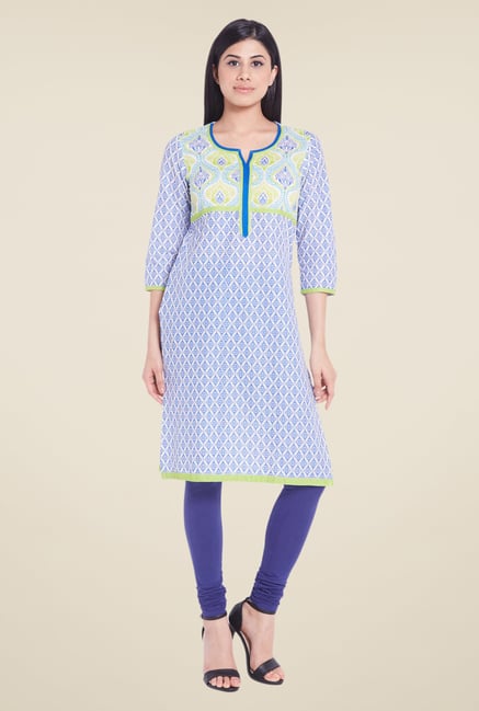 Globus Blue Cotton Kurti Globus Blue Cotton Kurti