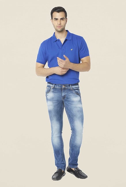 Globus Blue Heavily Washed Regular Jeans Globus Blue Heavily Washed Regular Jeans