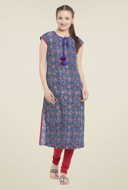 Globus Indigo Printed Kurta Globus Indigo Printed Kurta