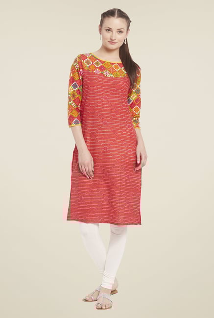 Globus Pink Printed Cotton Kurti Globus Pink Printed Cotton Kurti