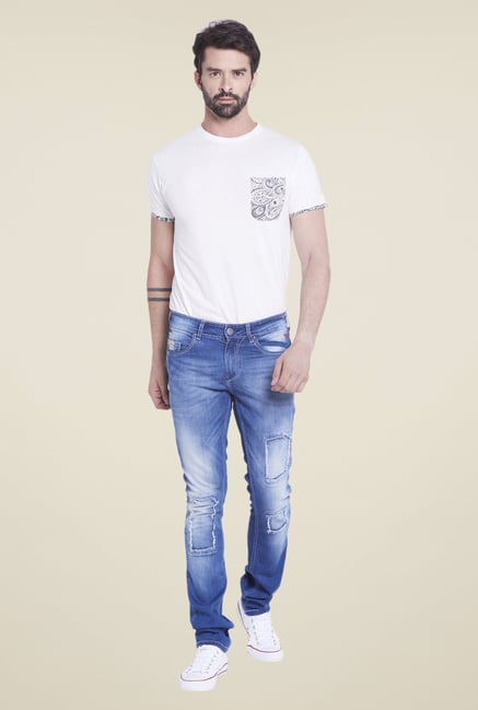 Globus Blue Tattered Slim Fit Jeans Globus Blue Tattered Slim Fit Jeans