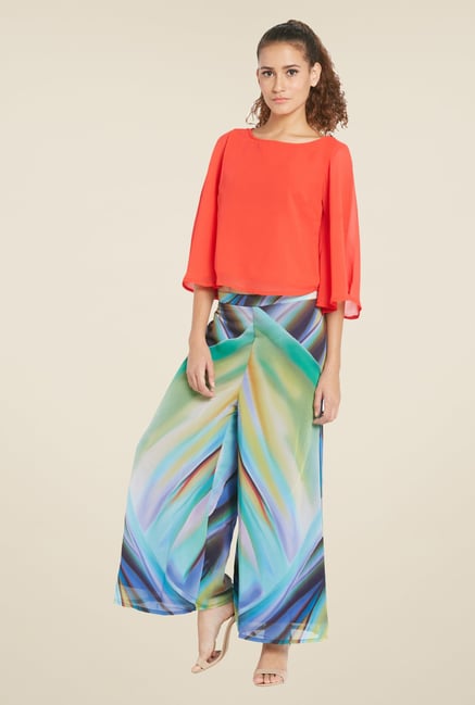 Globus Multicolor Printed Flat Front Palazzos Globus Multicolor Printed Flat Front Palazzos