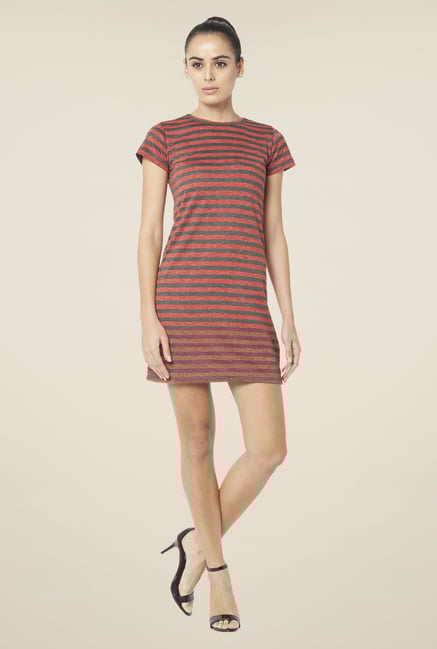 Globus Red & Grey Shift Dress Globus Red & Grey Shift Dress