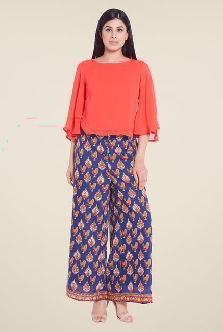 Globus Blue Printed Palazzos Globus Blue Printed Palazzos