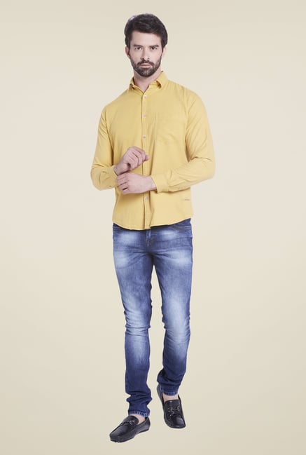 Globus Mustard Yellow Solid Shirt Globus Mustard Yellow Solid Shirt