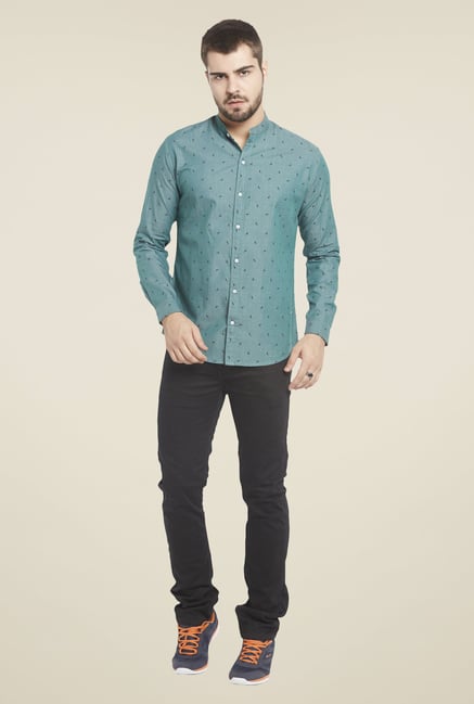 Globus Green Fish Print Shirt Globus Green Fish Print Shirt
