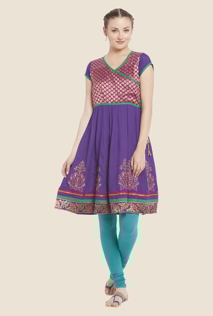 Globus Purple Embroidered Kurti Globus Purple Embroidered Kurti