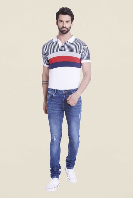 Globus Indigo Tattered Slim Fit Jeans Globus Indigo Tattered Slim Fit Jeans