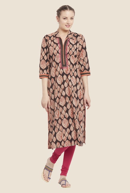 Globus Brown Cotton Kurta Globus Brown Cotton Kurta