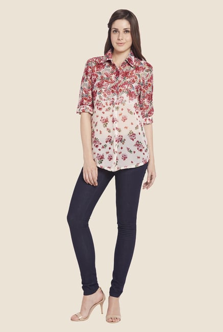 Globus Pink Floral Print Shirt Globus Pink Floral Print Shirt