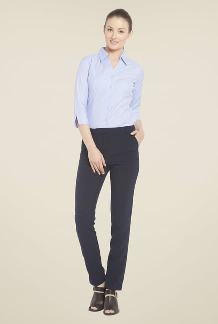 Globus Blue Solid Shirt Globus Blue Solid Shirt