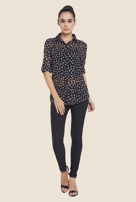 Globus Black Printed Shirt Globus Black Printed Shirt