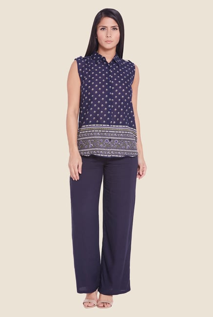Globus Navy Printed Shirt Globus Navy Printed Shirt