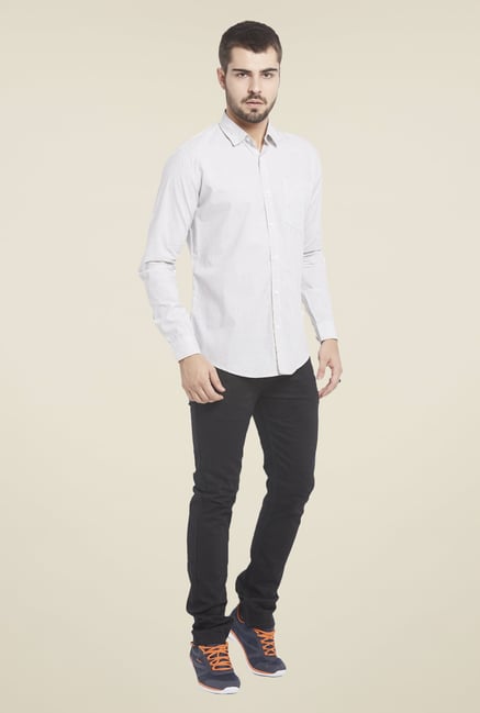 Globus Light Grey Solid Shirt Globus Light Grey Solid Shirt