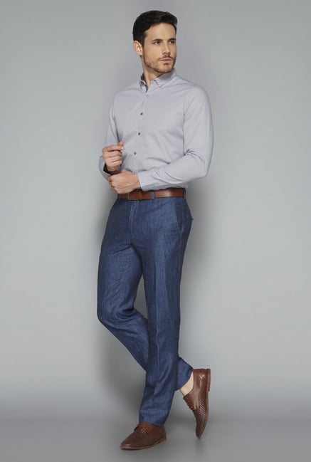 Ascot by Westside Grey Solid Shirt Ascot by Westside Grey Solid Shirt