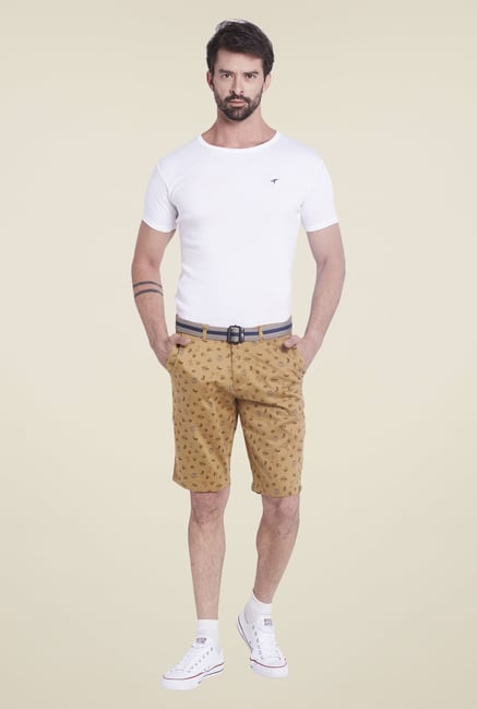 Globus Beige Printed Cotton Shorts Globus Beige Printed Cotton Shorts
