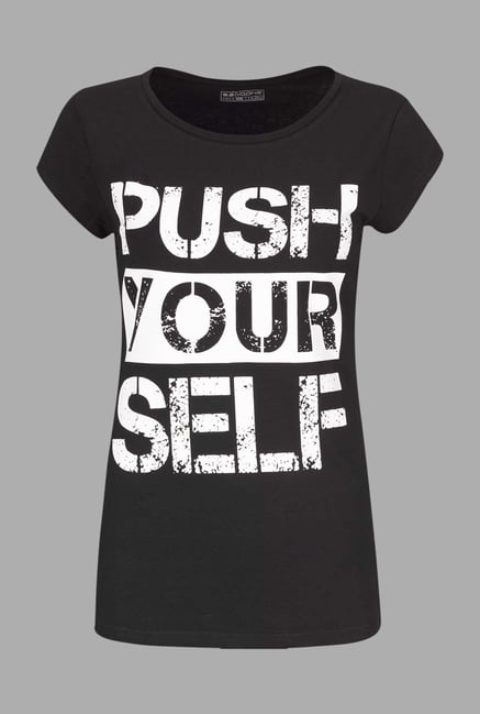 Doone Black Printed Training T Shirt Doone Black Printed Training T Shirt