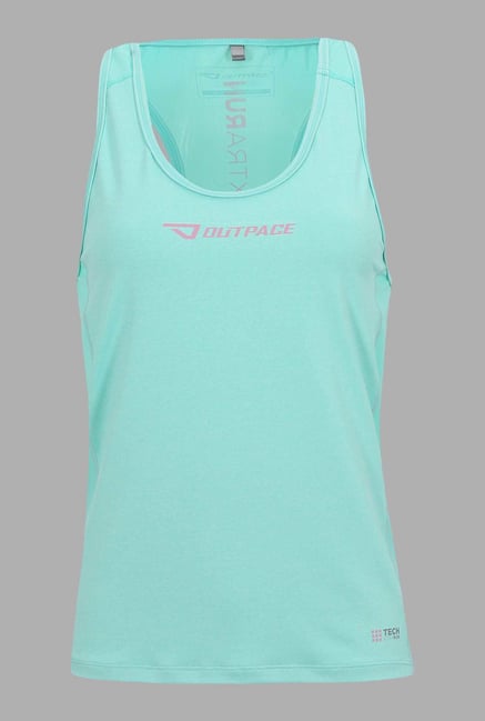 Outpace Light Blue Solid Running Singlet Outpace Light Blue Solid Running Singlet