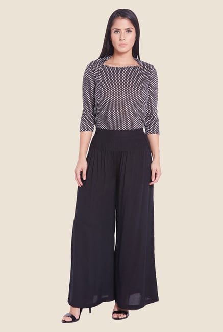 Globus Black Solid Palazzos Globus Black Solid Palazzos