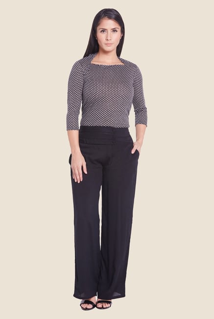 Globus Black Solid Trousers Globus Black Solid Trousers