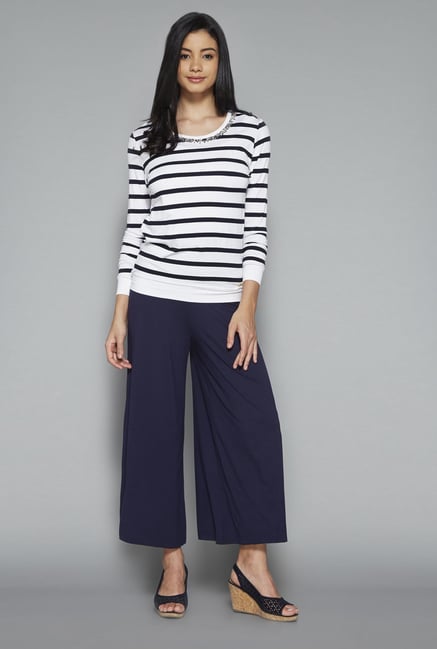 LOV by Westside White Striped Jewel Top LOV by Westside White Striped Jewel Top
