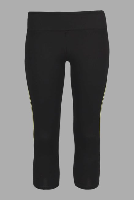 Doone Black Solid Training Capris Doone Black Solid Training Capris