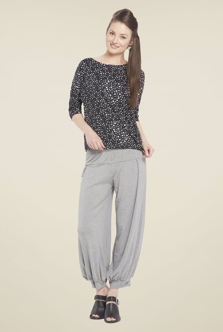 Globus Light Grey Solid Harem Pants Globus Light Grey Solid Harem Pants