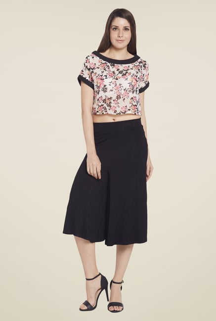 Globus Black Solid Culottes Globus Black Solid Culottes