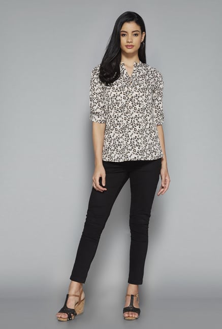 LOV by Westside Beige Printed Jeonnia Blouse LOV by Westside Beige Printed Jeonnia Blouse