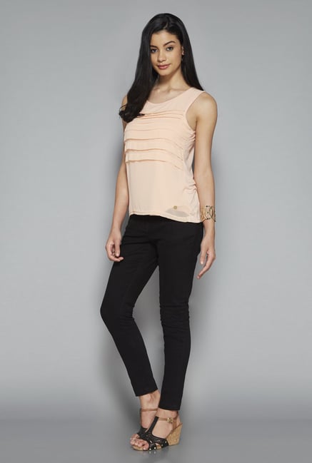 LOV by Westside Peach Solid Brio Top LOV by Westside Peach Solid Brio Top