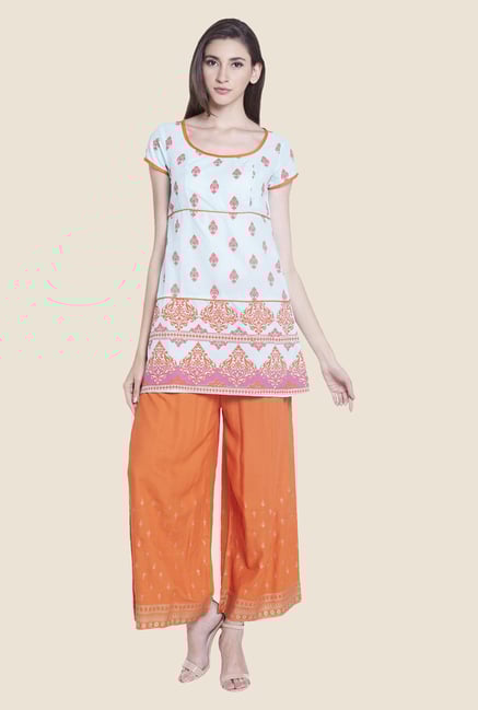 Globus Orange Printed Palazzos Globus Orange Printed Palazzos