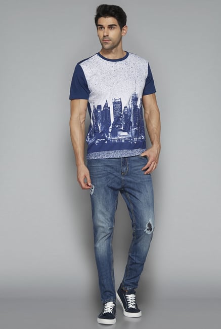 Nuon by Westside Navy Graphic Print T Shirt Nuon by Westside Navy Graphic Print T Shirt
