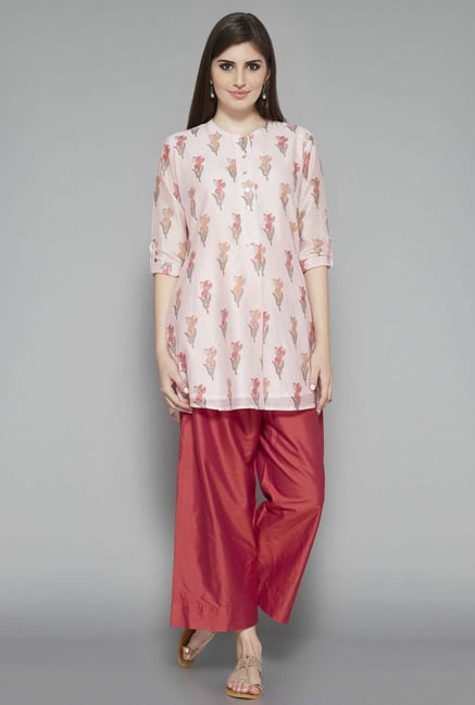 Zuba by Westside Light Pink Printed Kurti Zuba by Westside Light Pink Printed Kurti
