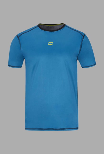 Doone Blue Solid Training T Shirt Doone Blue Solid Training T Shirt
