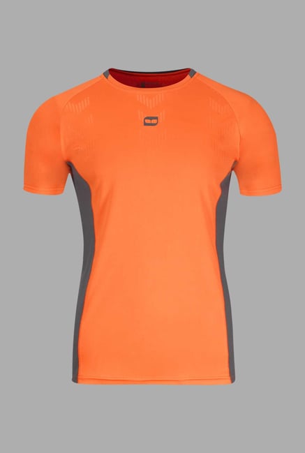 Doone Orange Solid Training T Shirt Doone Orange Solid Training T Shirt