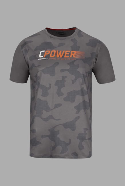Doone Grey Printed Training T Shirt Doone Grey Printed Training T Shirt