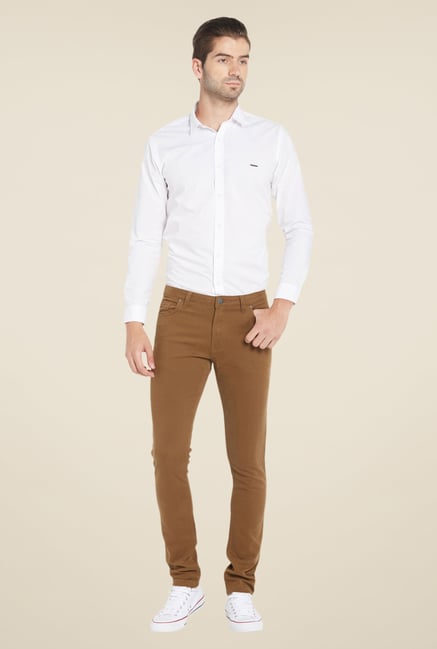 Globus Brown Solid Chinos Globus Brown Solid Chinos