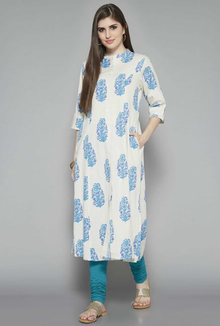 Utsa by Westside White Block Print Kurta Utsa by Westside White Block Print Kurta
