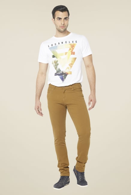 Globus Camel Brown Solid Chinos Globus Camel Brown Solid Chinos