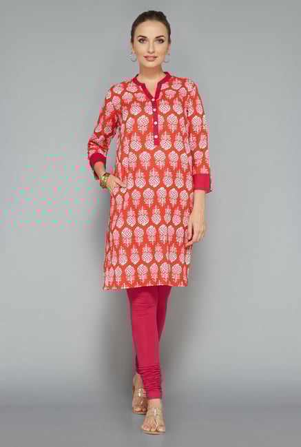 Utsa by Westside Orange Floral Print Kurta Utsa by Westside Orange Floral Print Kurta