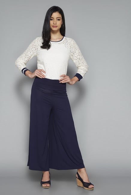 LOV by Westside Navy Solid Palazzos LOV by Westside Navy Solid Palazzos