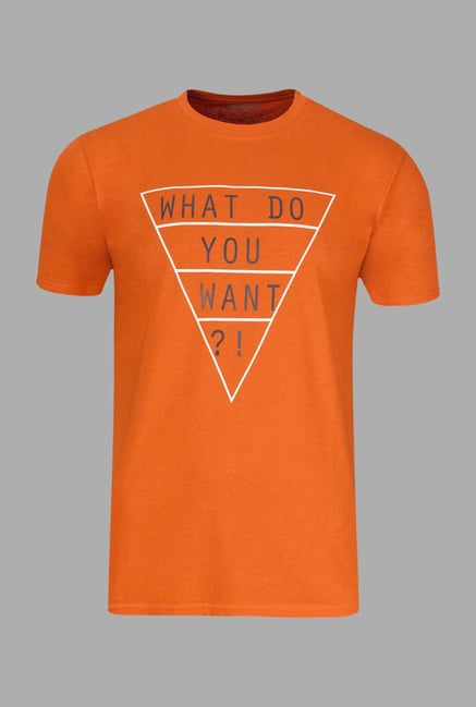 Doone Orange Printed Training T Shirt Doone Orange Printed Training T Shirt