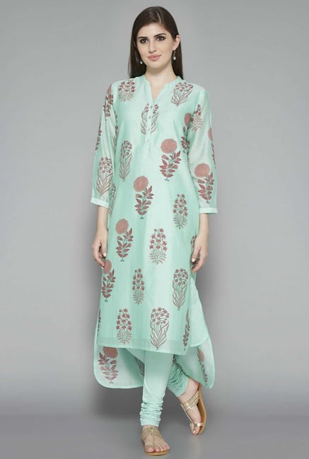 Zuba by Westside Green Floral Print Kurta Zuba by Westside Green Floral Print Kurta