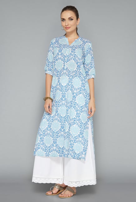 Utsa by Westside Light Blue Printed Kurta Utsa by Westside Light Blue Printed Kurta